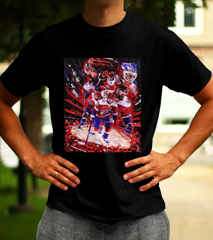 Washington Capitals Alex Ovechkin 2026 Hockey Team Players Montage T-Shirt