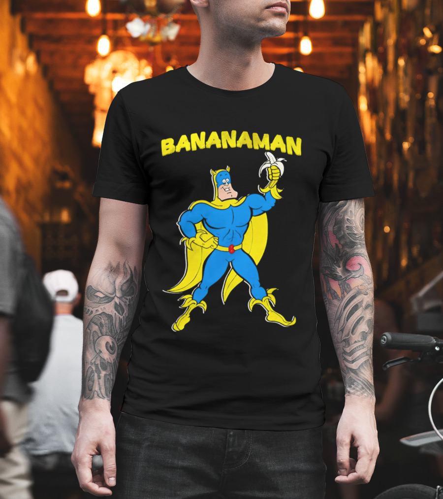 Bananaman Cartoon Superhero With Banana T-Shirt