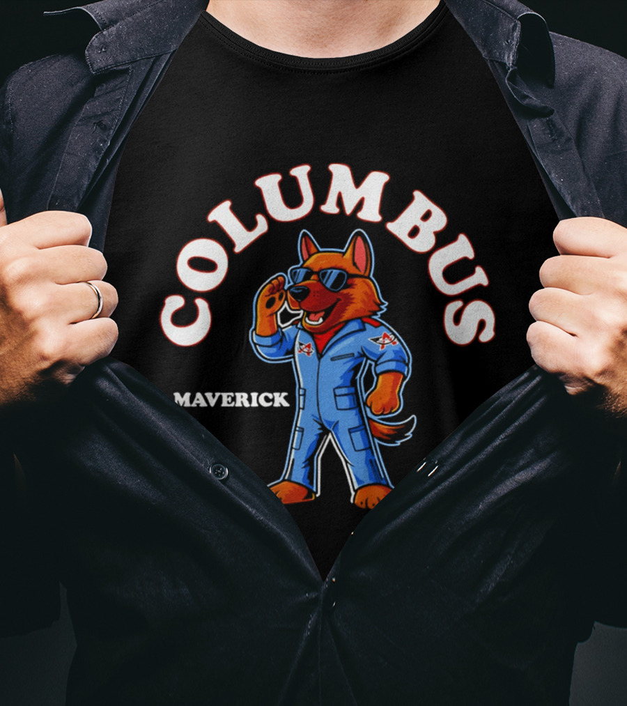 Columbus Maverick Aviator Wolf Mascot Pilot Jumpsuit 2026 T-Shirt