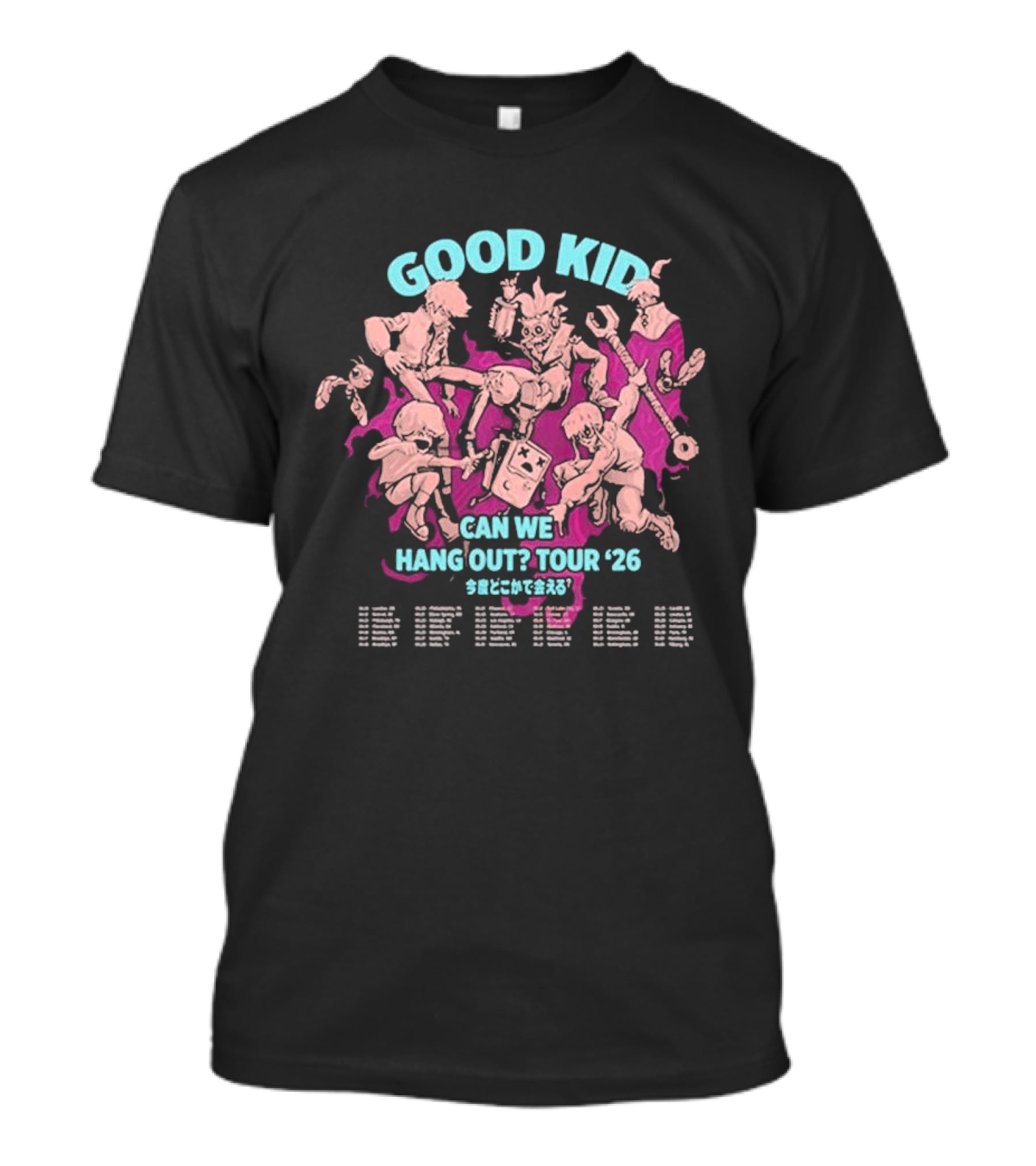 Good Kid Can We Hang Out Tour 2026 Characters T-Shirt