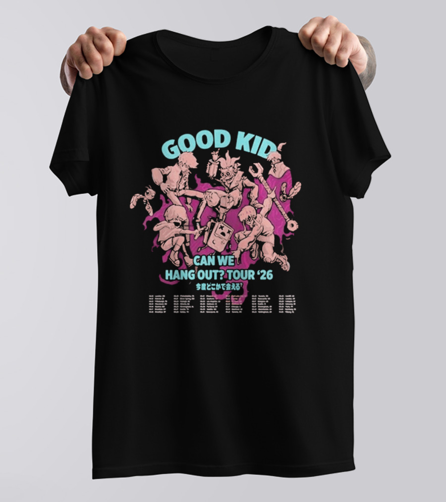 Good Kid Can We Hang Out Tour 2026 Characters T-Shirt