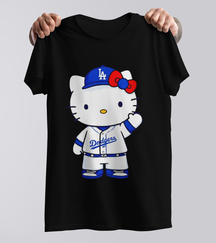 Hello Kitty Los Angeles Dodgers MLB Baseball Collaboration Fan T-Shirt