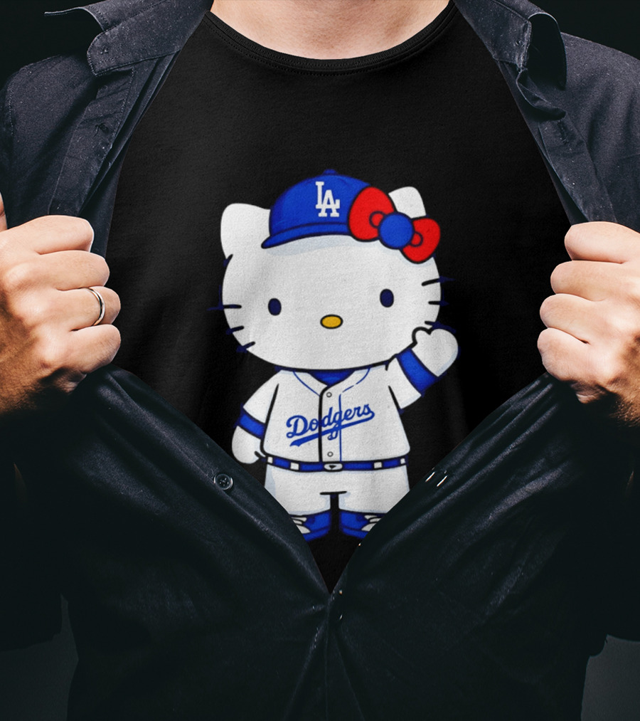 Hello Kitty Los Angeles Dodgers MLB Baseball Collaboration Fan T-Shirt