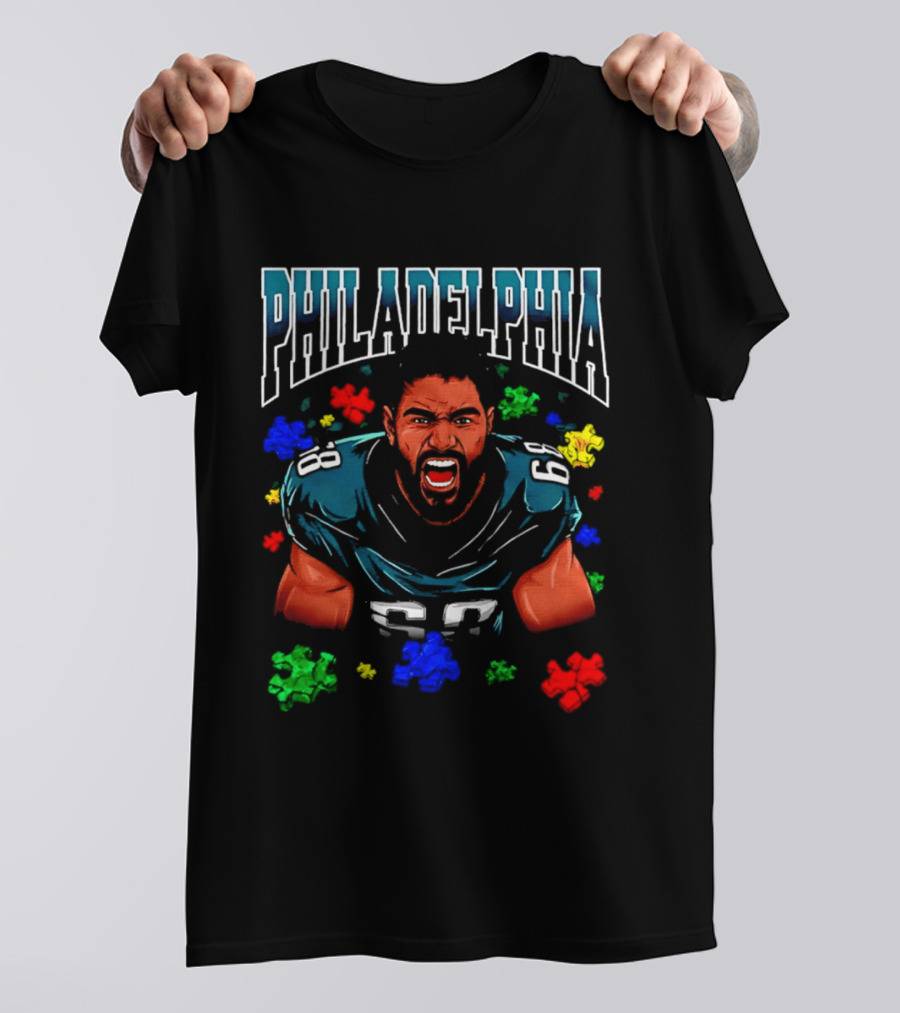 Jalen Carter Philadelphia Eagles Puzzle Piece Football T-Shirt