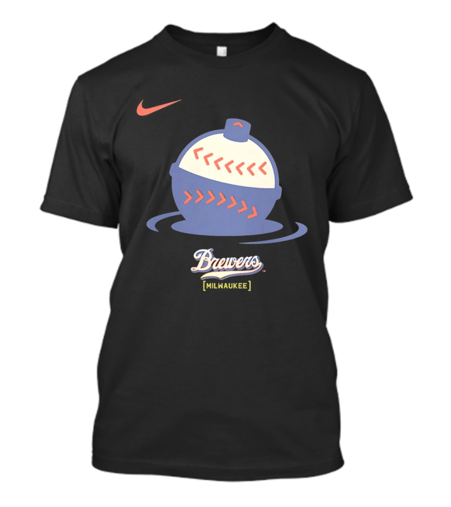 Milwaukee Brewers Large Retro Baseball Cap T-Shirt