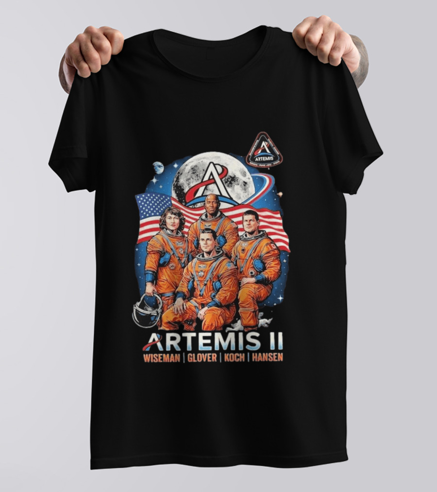 NASA Artemis II Wiseman Glover Koch Hansen Astronauts Return To Earth Moon Mission T-Shirt