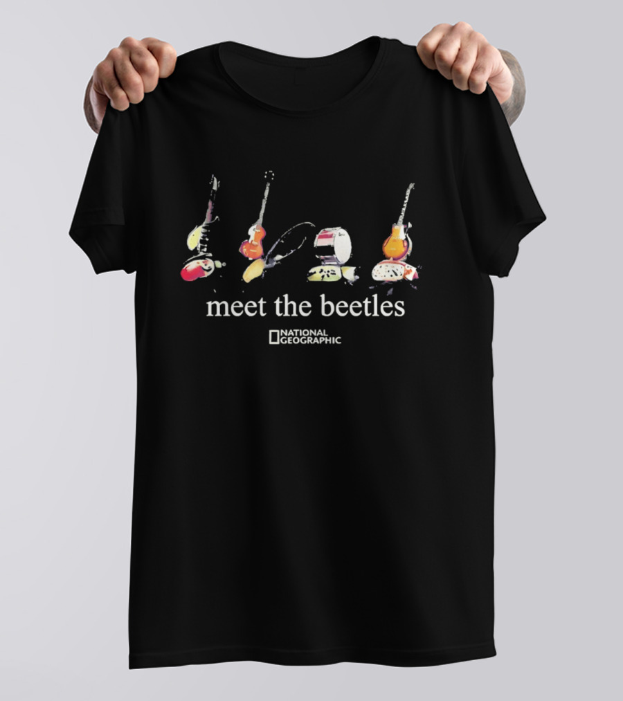 National Geographic Meet The Beetles Cotton Beatles Inspired Instruments T-Shirt
