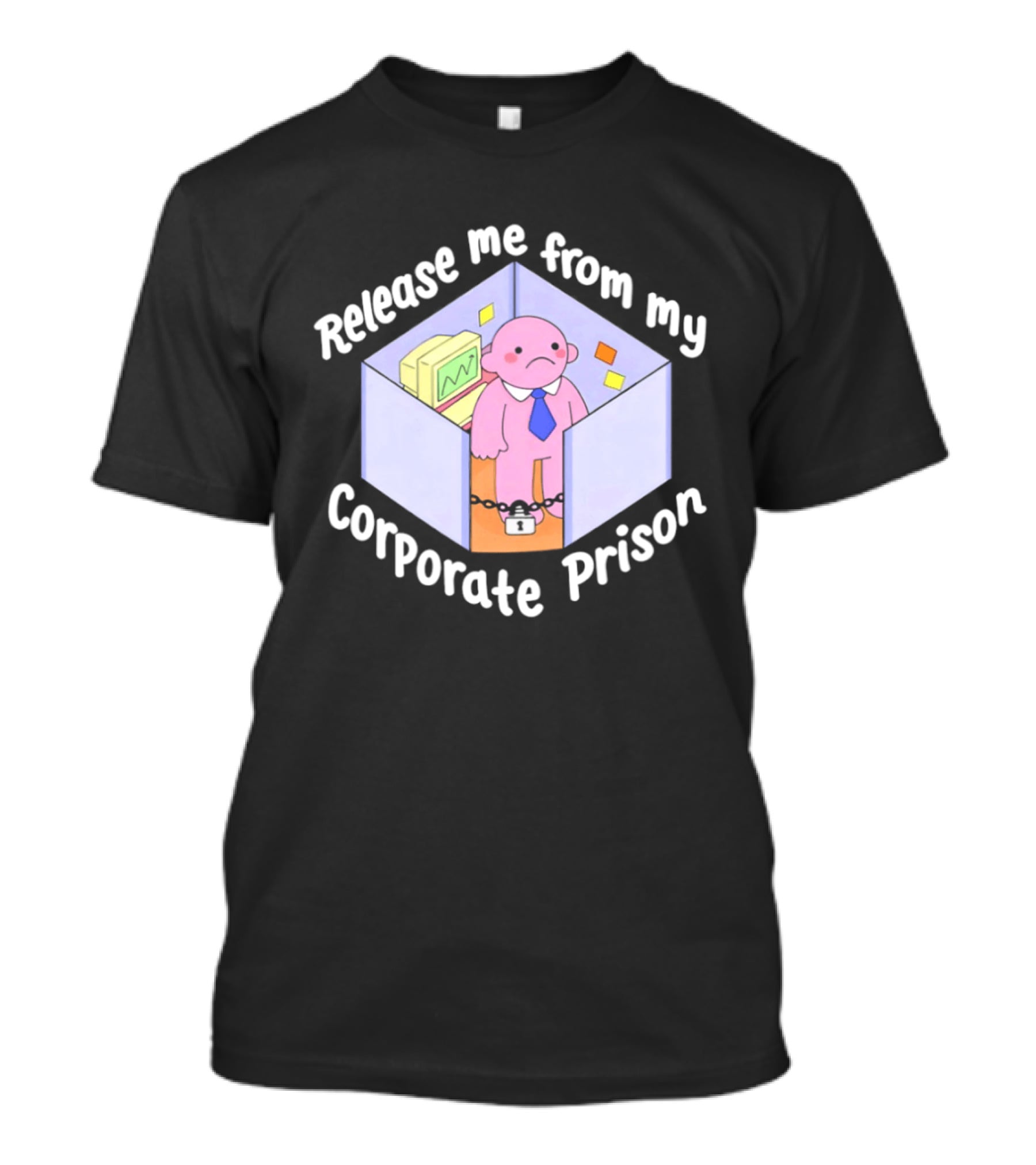 Release Me From My Corporate Prison Cubicle Cartoon T-Shirt