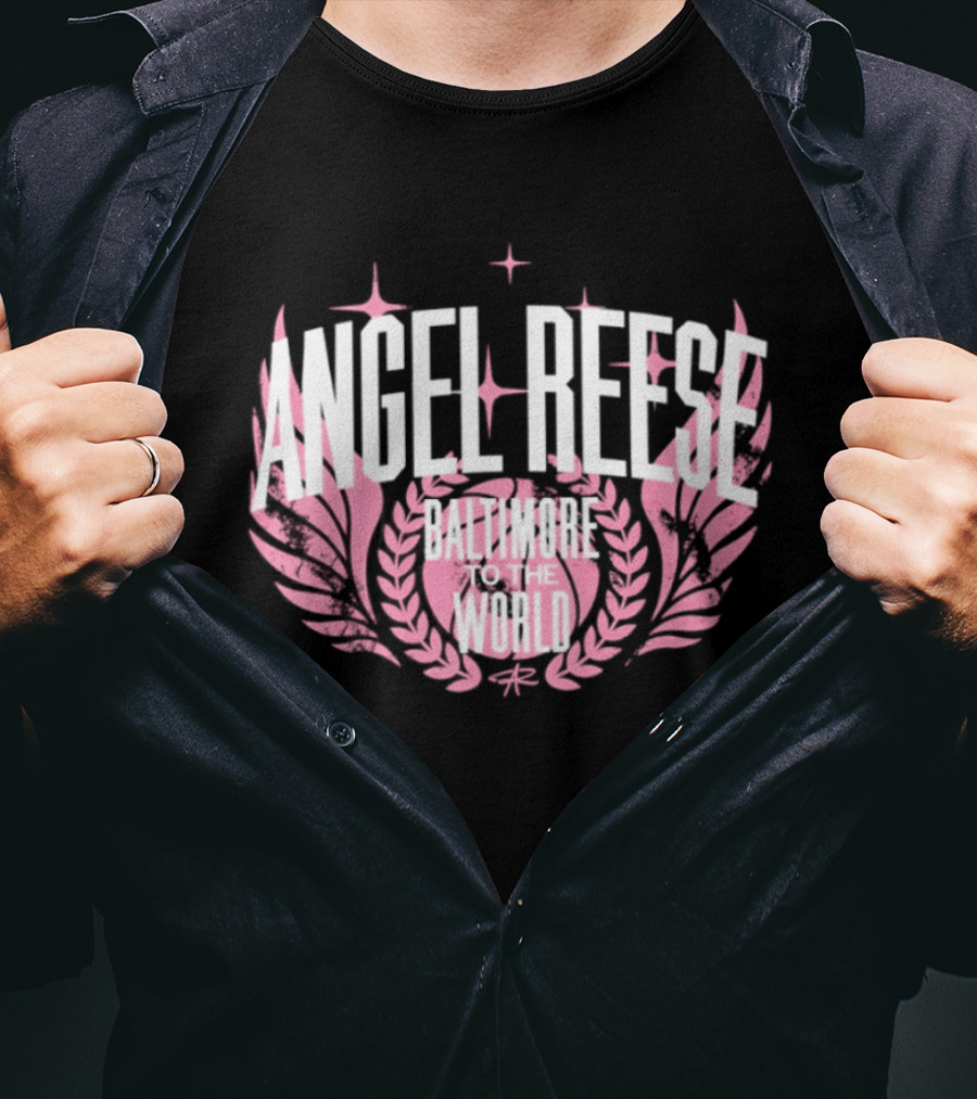 Angel Reese Baltimore To The World Laurel Wings Star Motif T-Shirt
