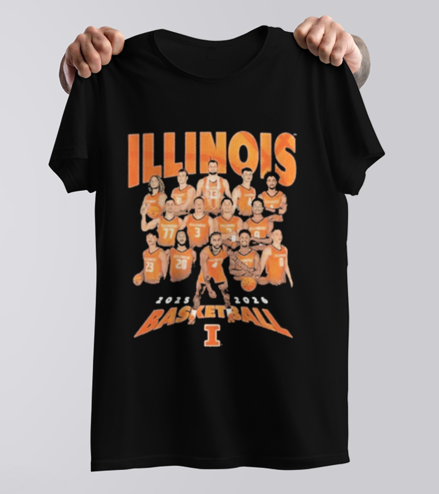 Illinois Basketball 2025 2026 Roster Players T-Shirt