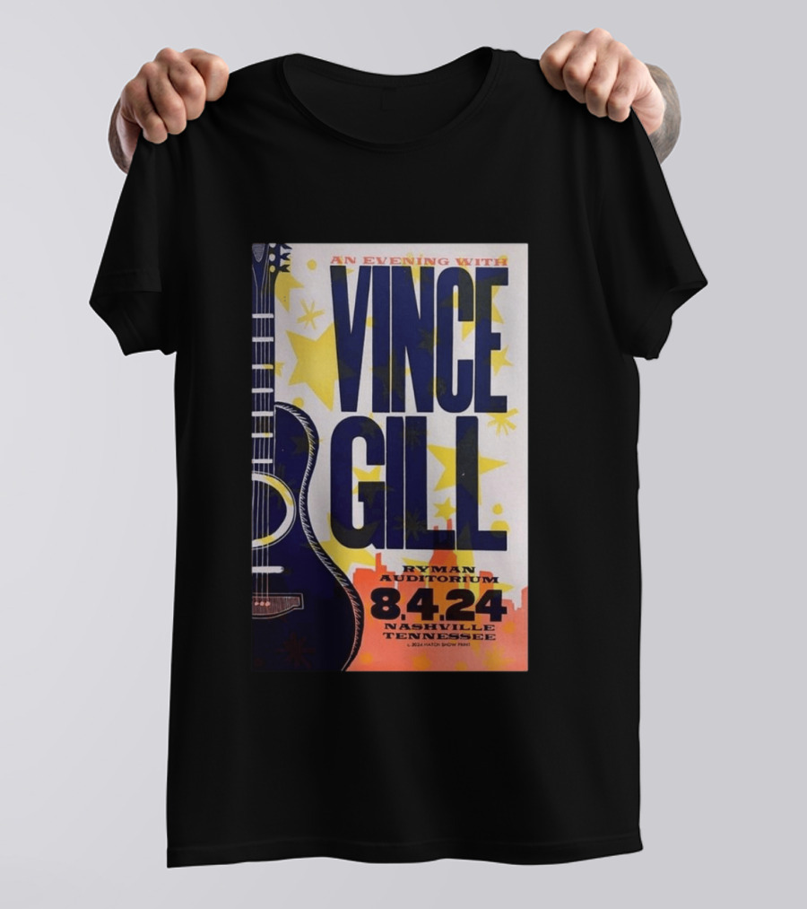 An Evening With Vince Gill Ryman Auditorium 8.4.24 Nashville Tennessee T-Shirt