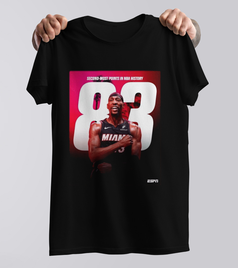 Bam Adebayo 83 Second Most Points NBA History Miami ESPN T-Shirt