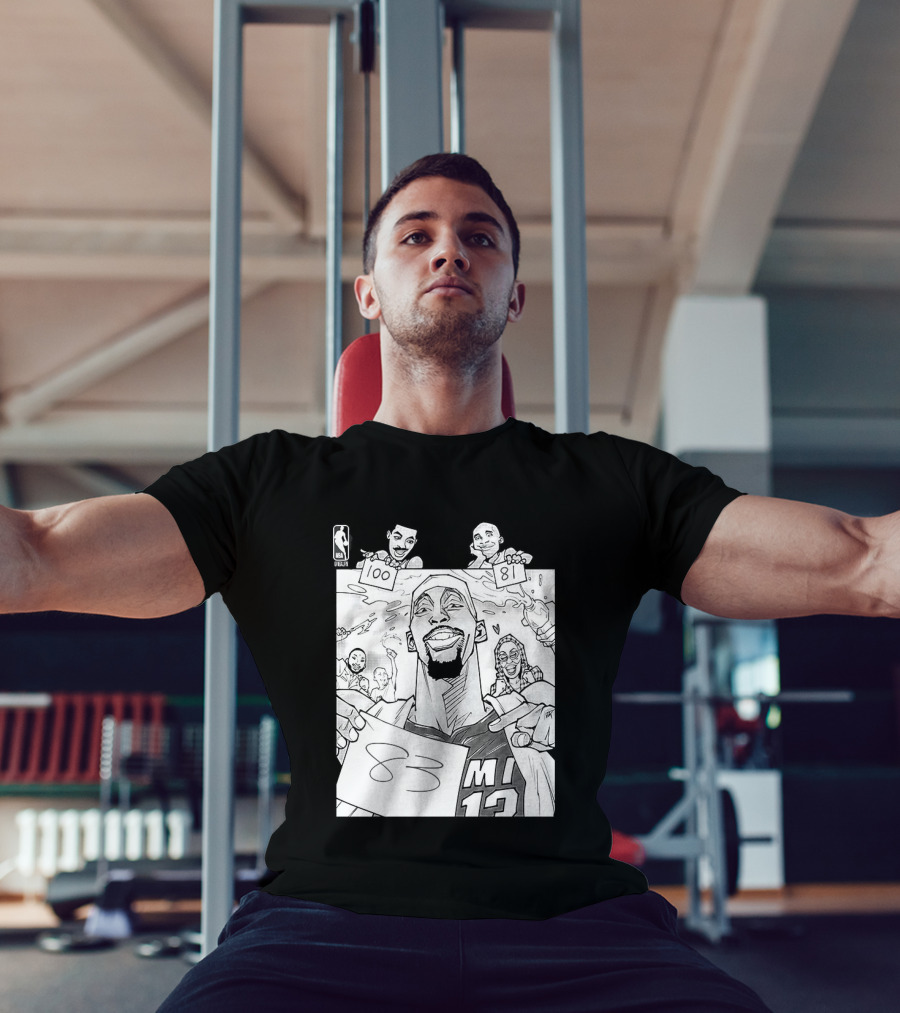 Bam Adebayo 83 Points Wilt Bam Kobe 2nd Highest Scoring Game NBA History Cartoon Miami 13 T-Shirt