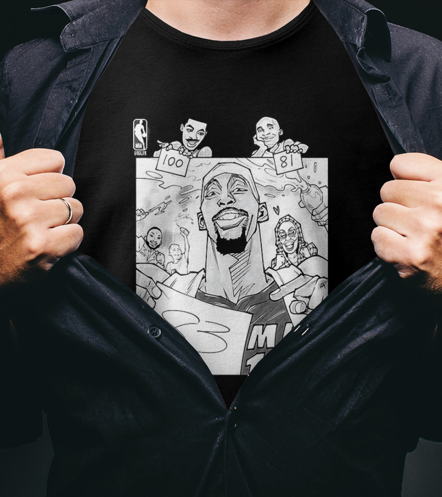 Bam Adebayo 83 Points Wilt Bam Kobe 2nd Highest Scoring Game NBA History Cartoon Miami 13 T-Shirt