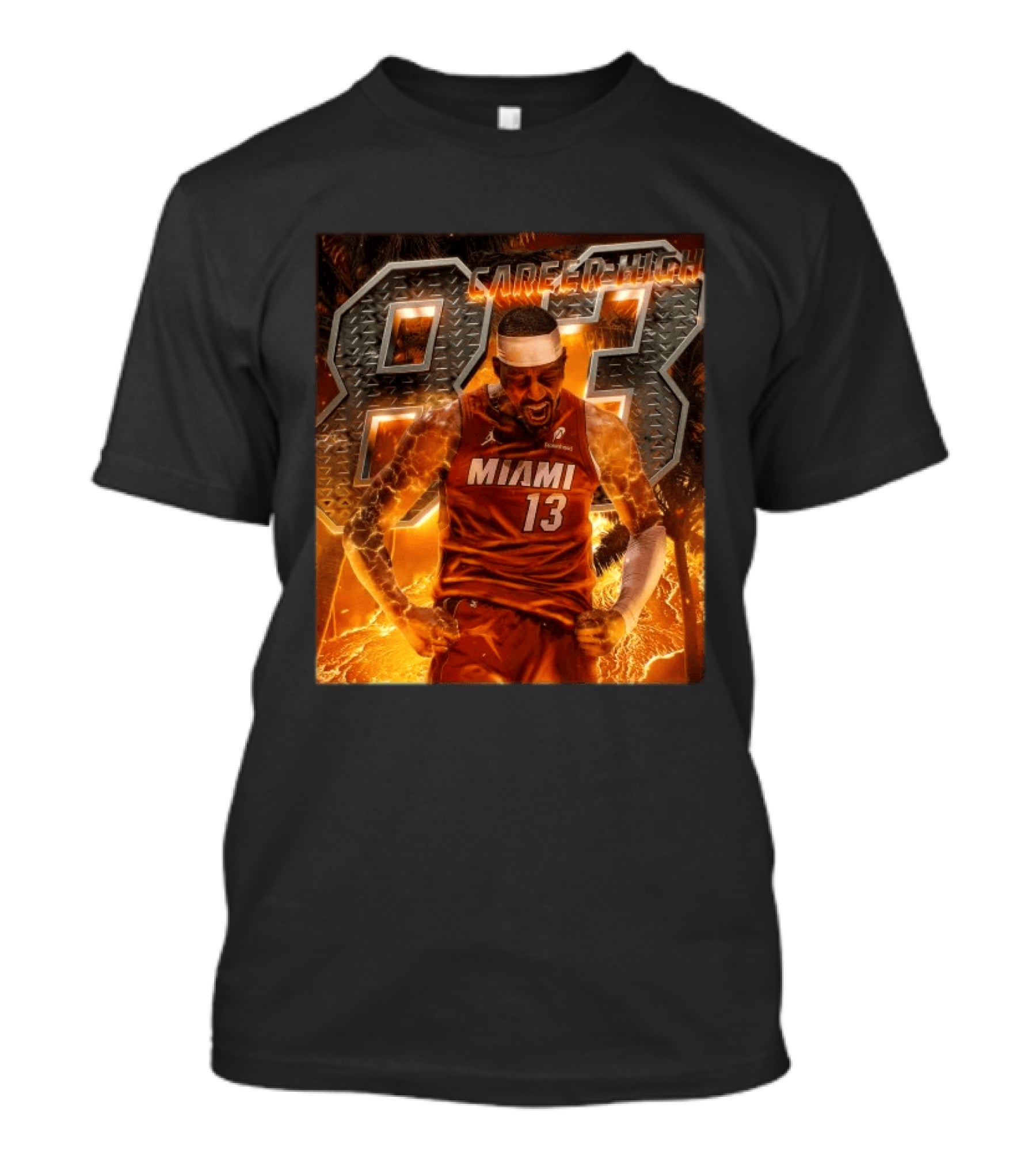 Carrer High 83 Miami Heat Bam Adebayo Goes Nuclear NBA Second Most Points T-Shirt