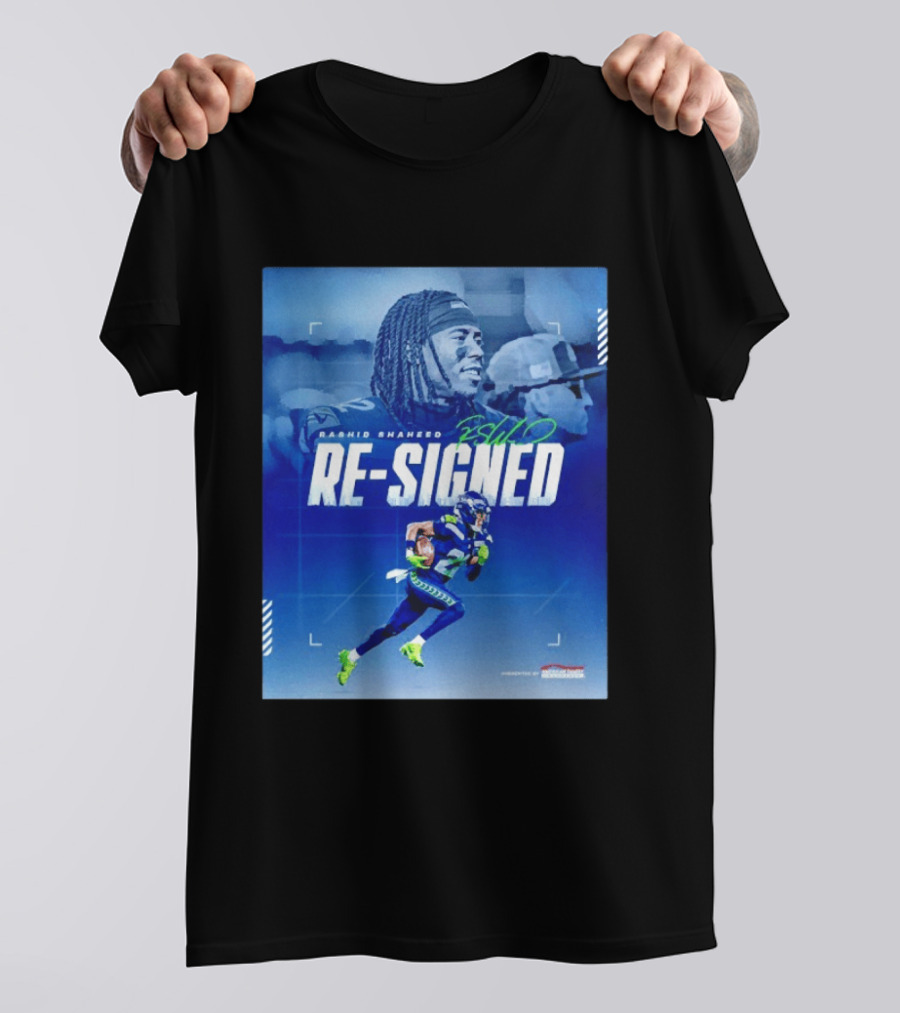 Rashid Shaheed Re Signed Seattle Seahawks NFL Swoosh T-Shirt