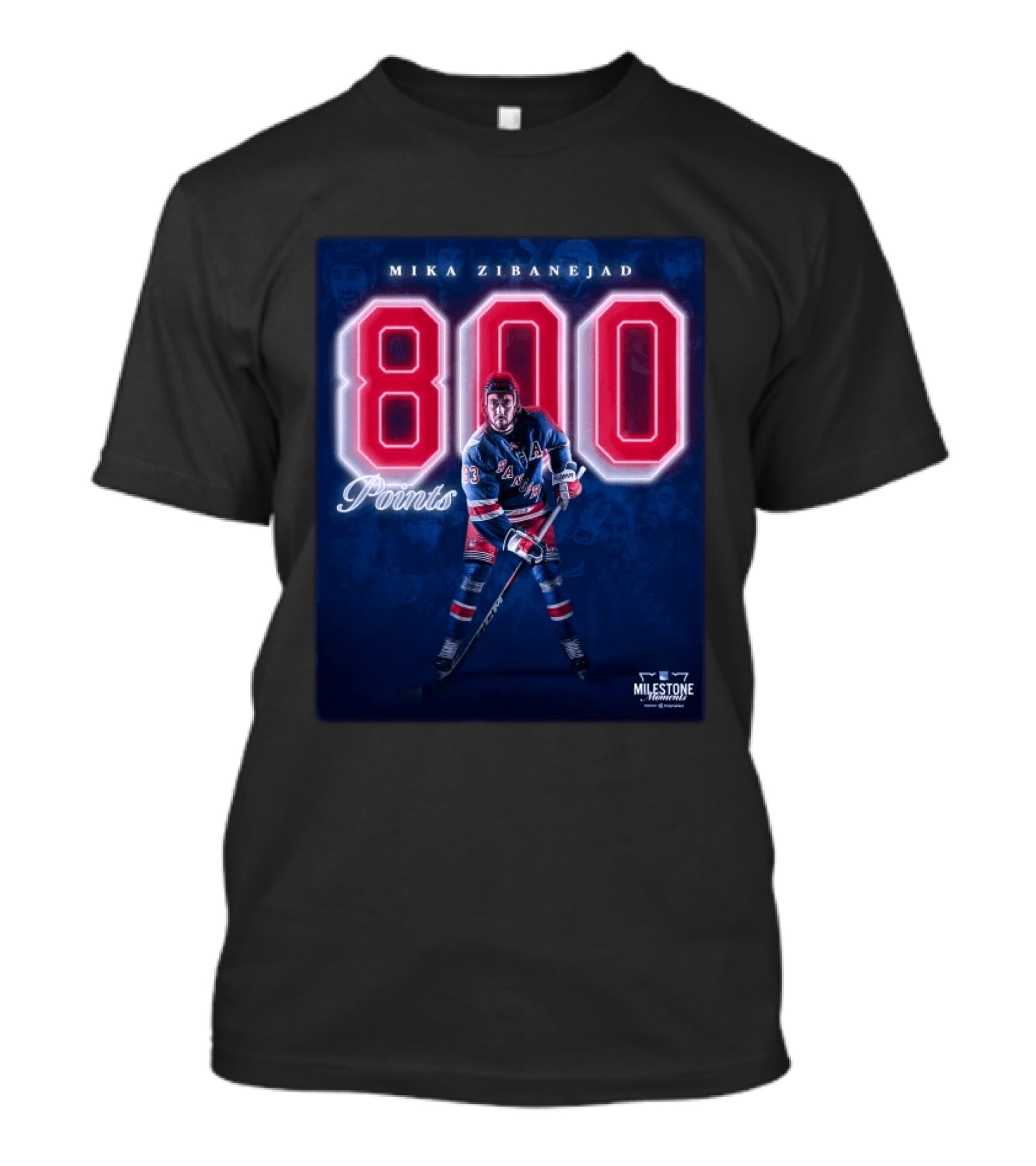 Mika Zibanejad 800 Points New York Rangers Milestone Moment T-Shirt
