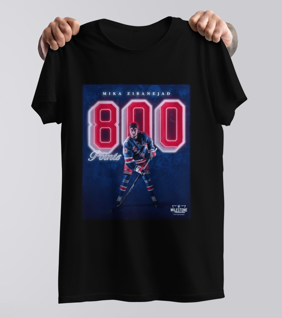 Mika Zibanejad 800 Points New York Rangers Milestone Moment T-Shirt