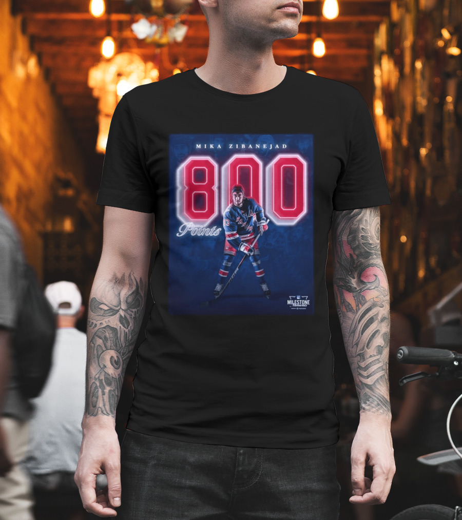 Mika Zibanejad 800 Points New York Rangers Milestone Moment T-Shirt
