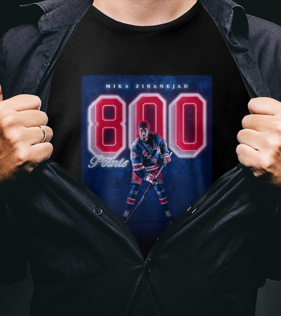 Mika Zibanejad 800 Points New York Rangers Milestone Moment T-Shirt