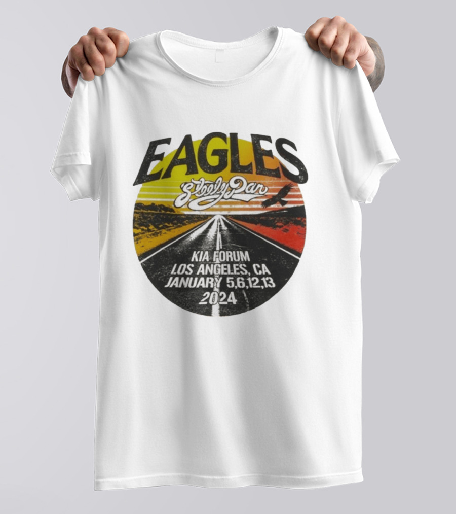 Eagles Steely Dan Kia Forum Los Angeles January 2024 Tour T-Shirt
