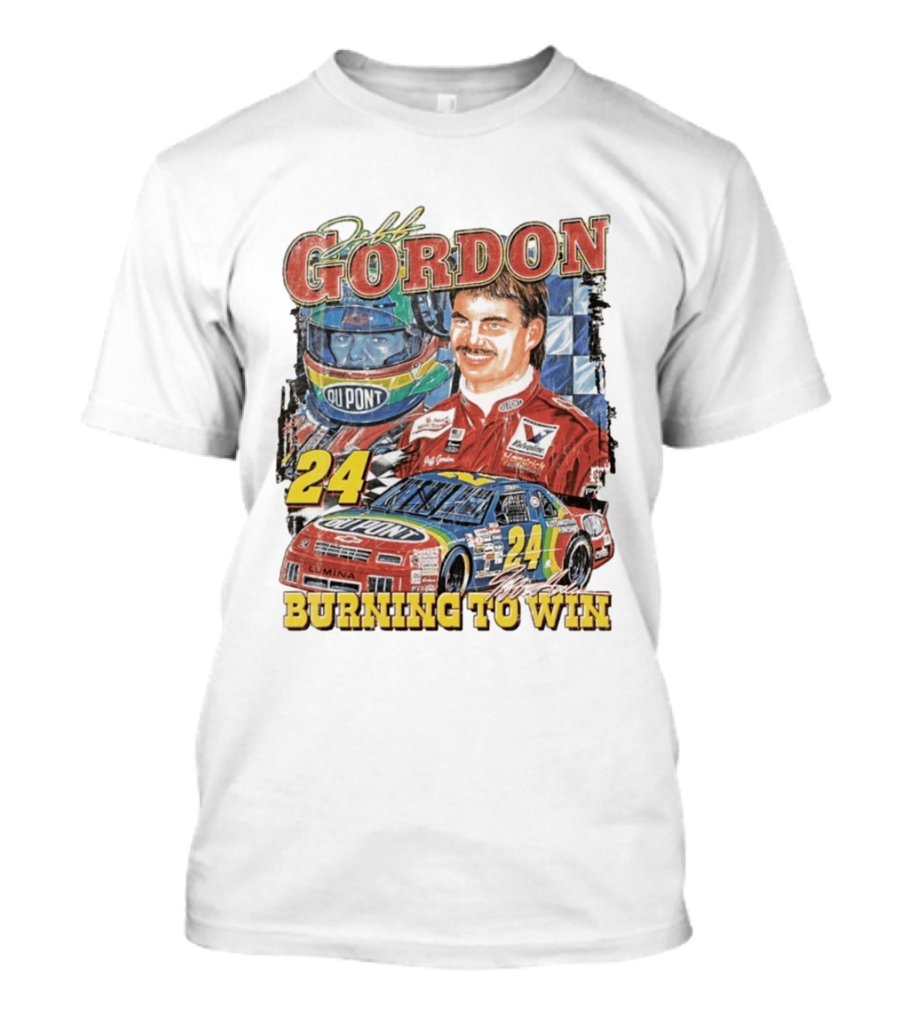 Jeff Gordon Dupont Racing 24 Burning To Win T-Shirt