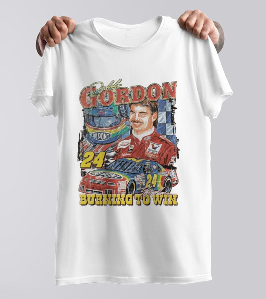 Jeff Gordon Dupont Racing 24 Burning To Win T-Shirt