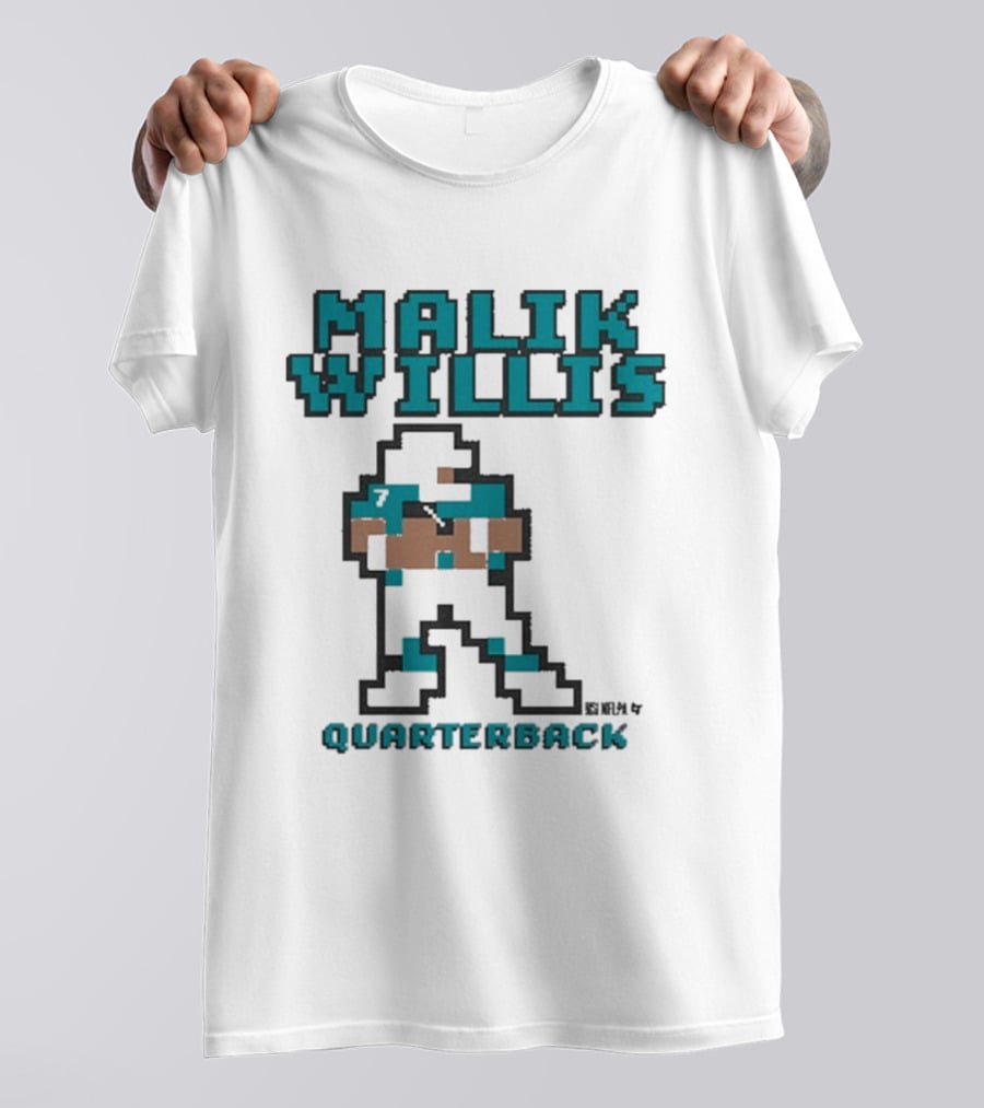 Malik Willis Retro Pixel Quarterback Miami Baller T-Shirt