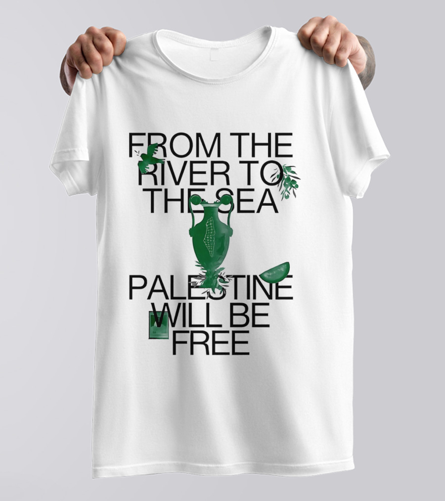 From The River To The Sea Palestine Will Be Free Vintage Jug And Leaf T-Shirt