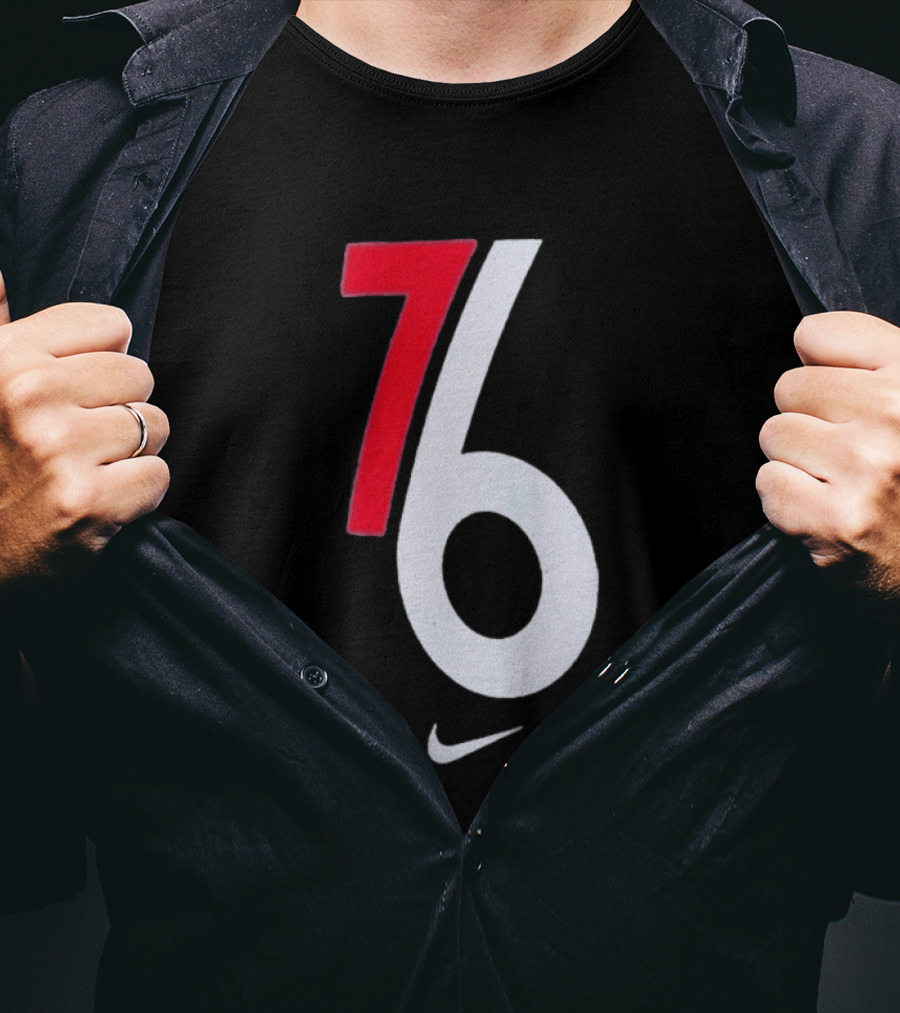 Philadelphia 76ers Nike 2025 2026 NBA City Edition 76 White Red T-Shirt