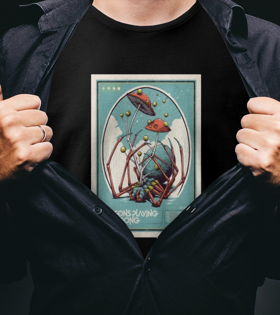 Pigeons Playing Ping Pong 2026 Tour With Mushroom Spider Cosmos T-Shirt