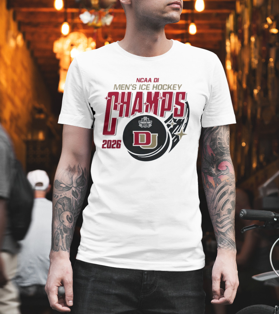 NCAA DI Men's Ice Hockey Champs 2026 DJ Denver Pioneers T-Shirt