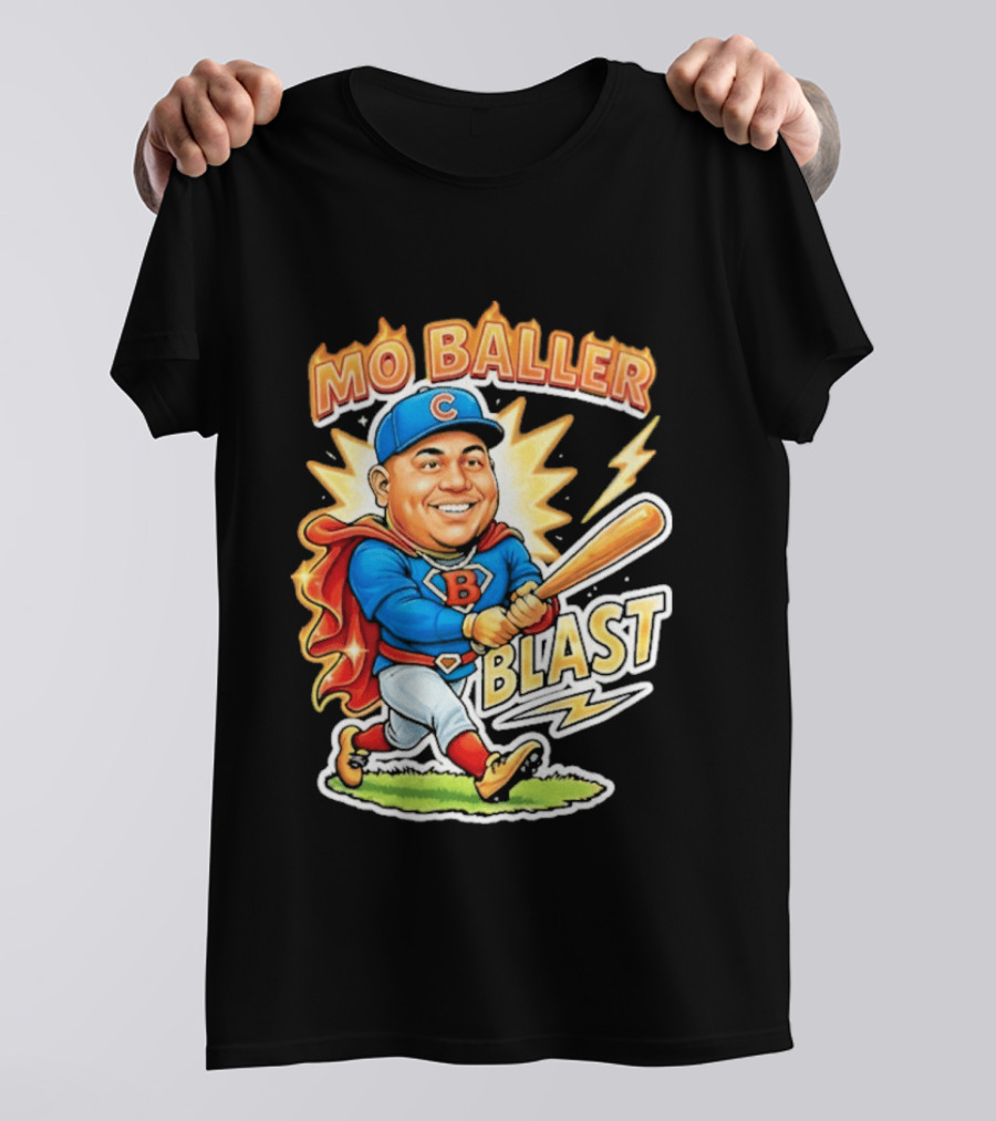 Mo Baller Blast Superhero Baseball Power T-Shirt