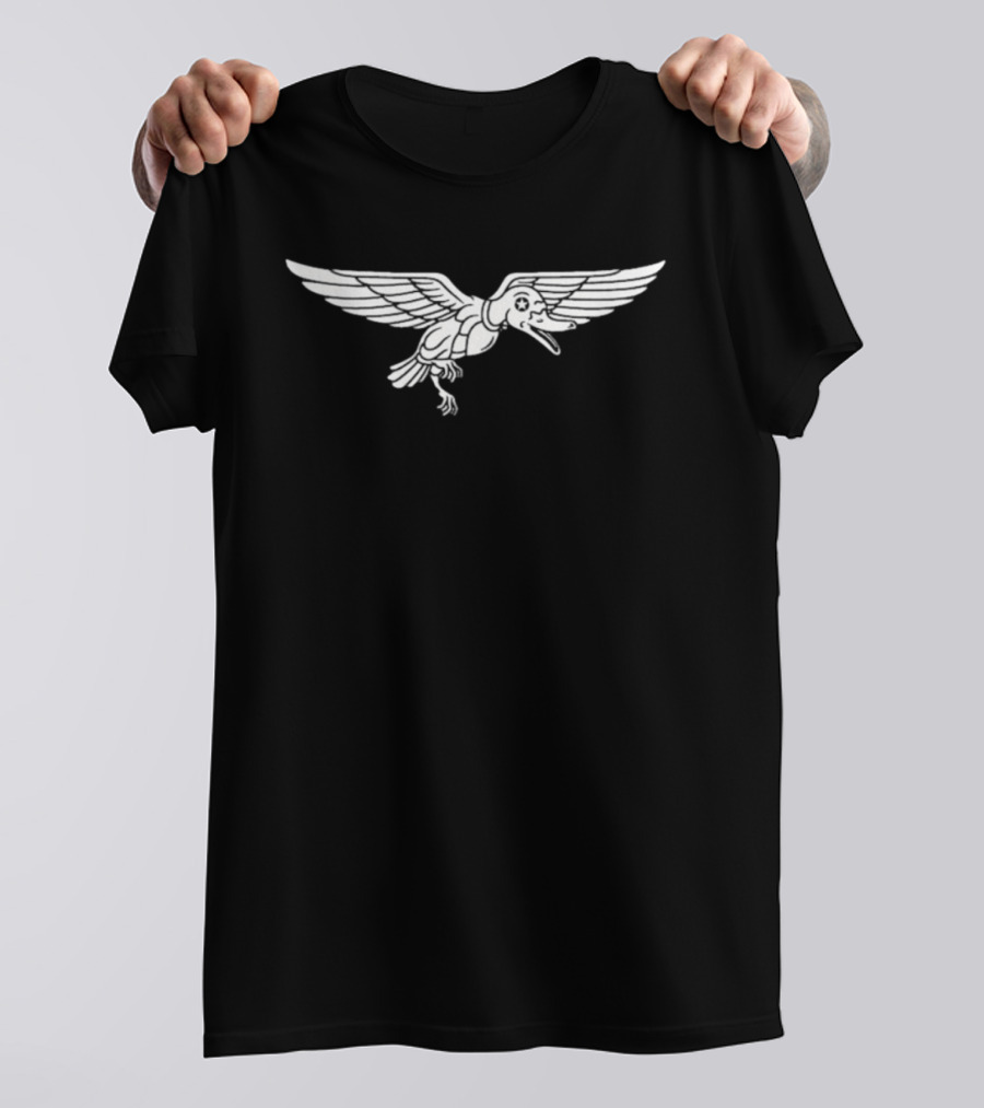 Peking Duk Nirvana Duck Illustration Winged Bird With Helmet T-Shirt