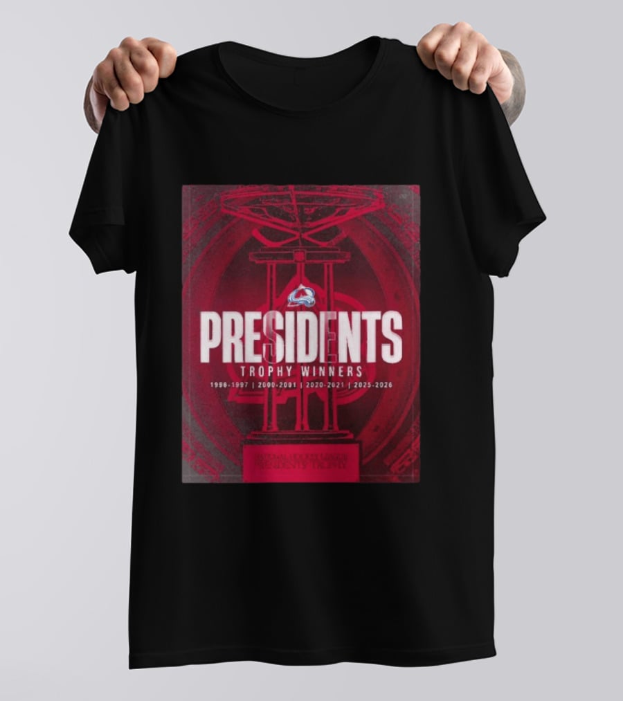 Colorado Avalanche Presidents Trophy Winners 1996 2026 National Hockey League T-Shirt