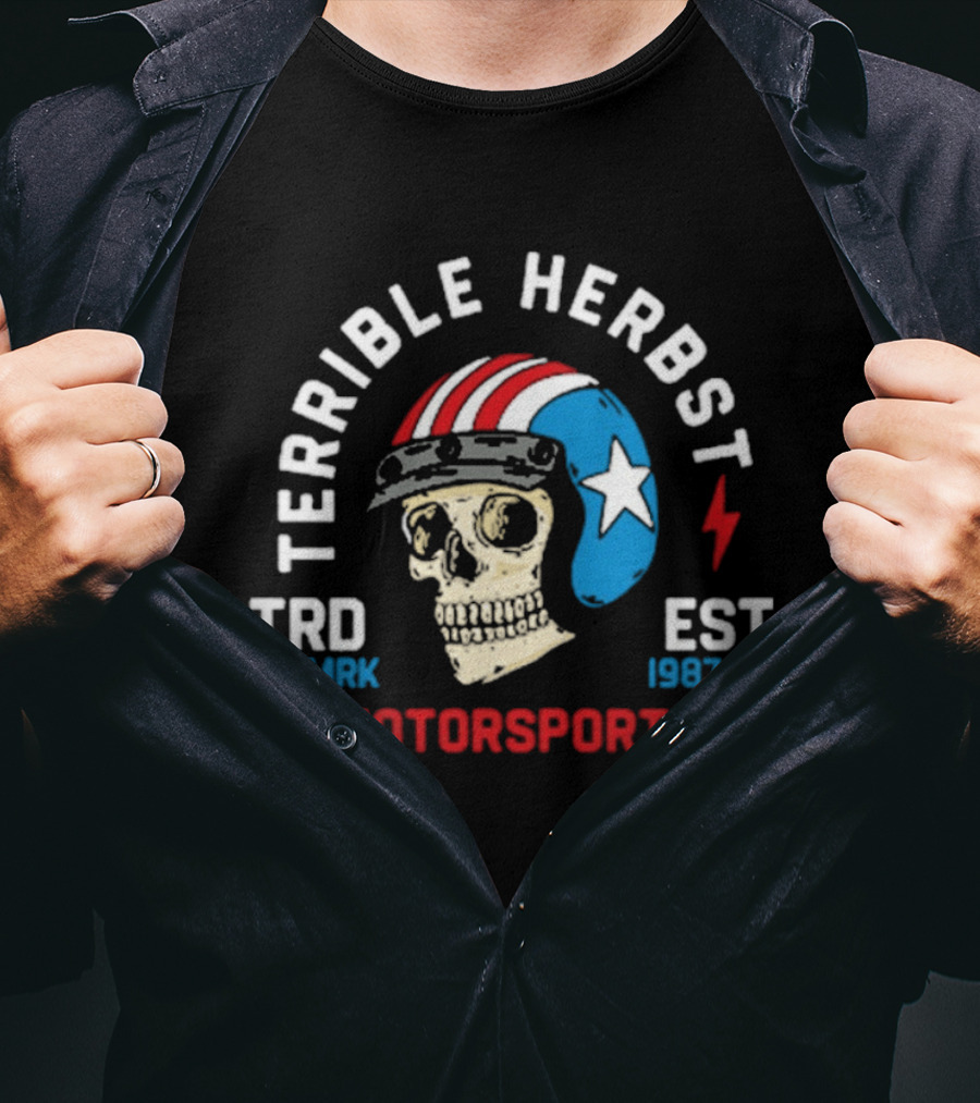 Terrible Herbst Motorsports TRD Mark EST 1987 Skull Helmet Star T-Shirt