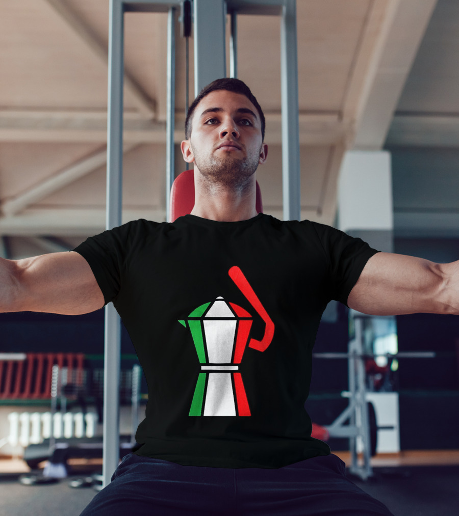 Italy Coffee Pot Italian Flag Colors White T-Shirt