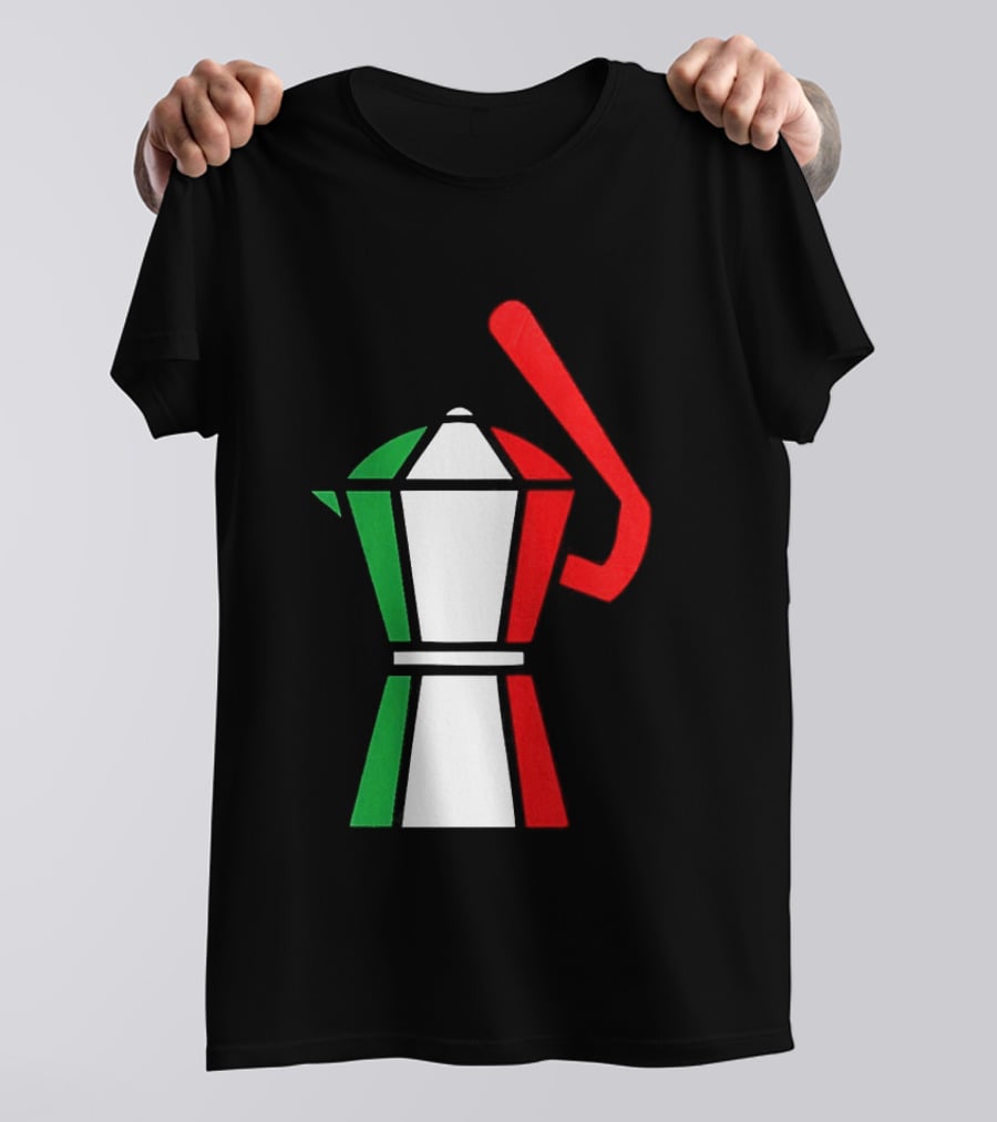 Italy Coffee Pot Italian Flag Colors White T-Shirt