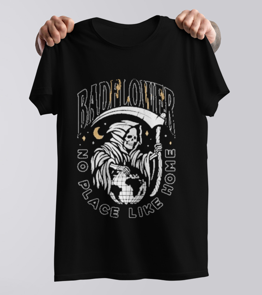 Badflower No Place Like Home Reaper Moon Scythe Earth T-Shirt