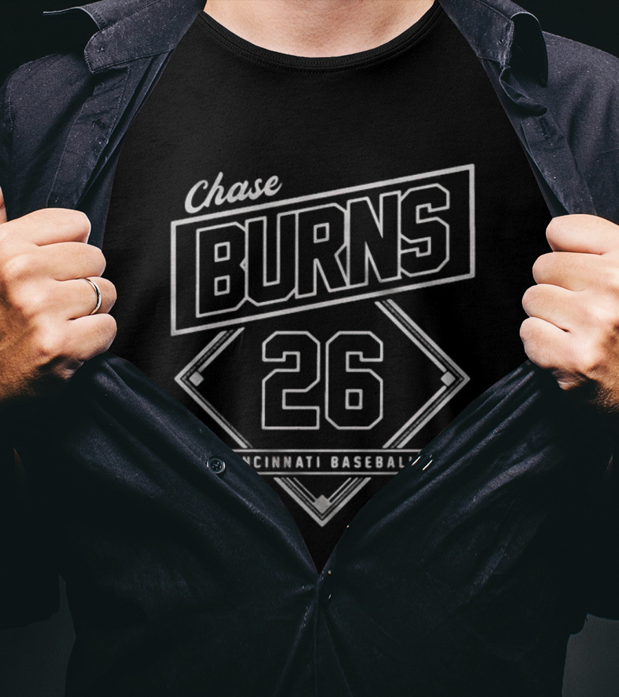 Cincinnati Baseball Chase Burns 26 Diamond T-Shirt