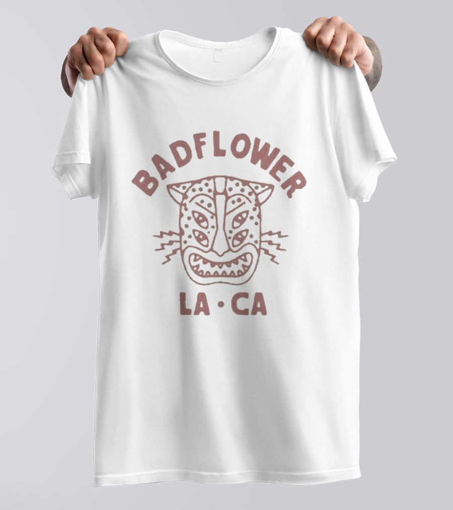 Badflower LA CA Crimson Jaguar Face T-Shirt