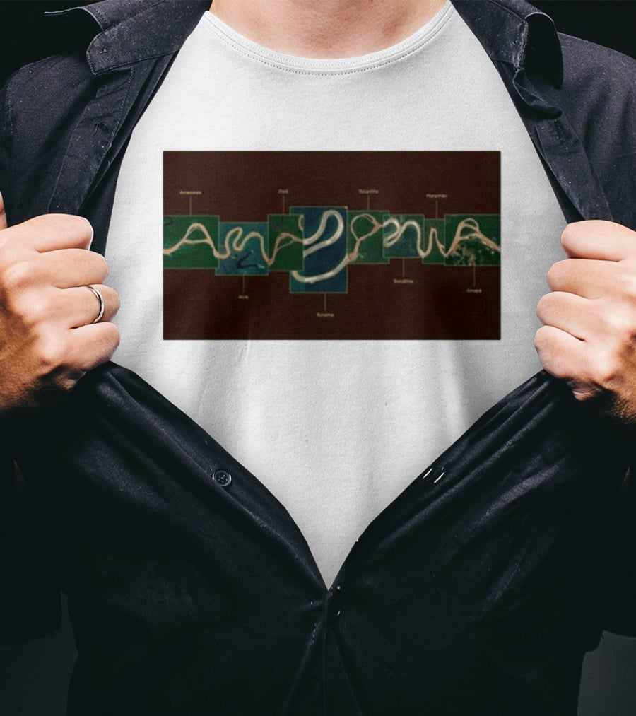 Amazonia Amazon River Map 2026 Peru Anavilhanas Mapará Teotônio Rondônia Amupá Açu Amacá T-Shirt