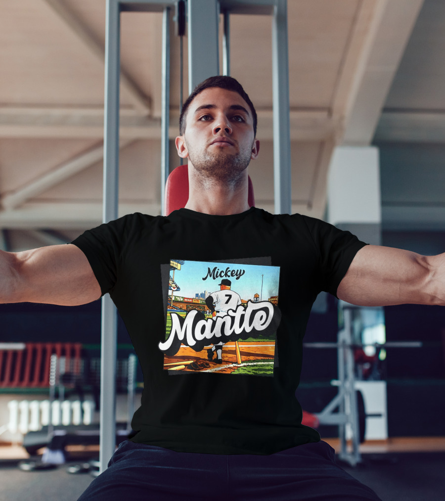 Mickey Mantle New York Yankees Baseball Stadium Number 7 T-Shirt