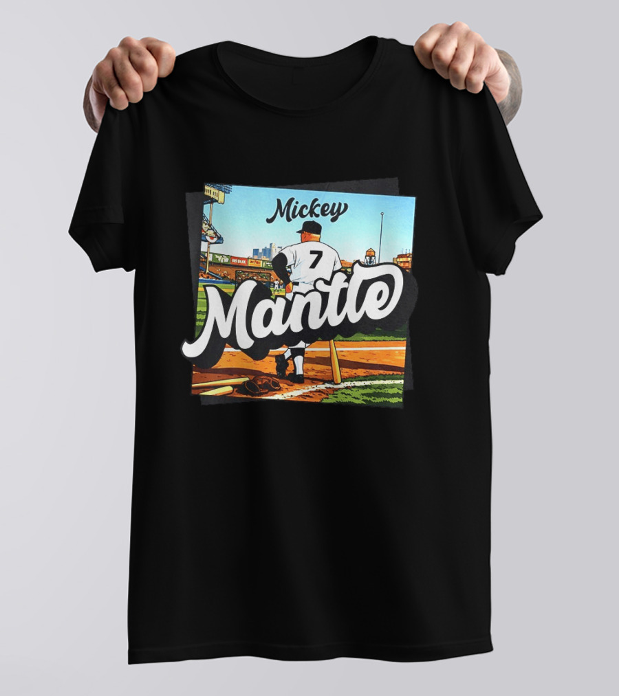 Mickey Mantle New York Yankees Baseball Stadium Number 7 T-Shirt
