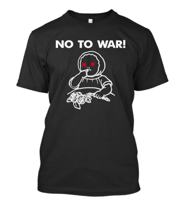 No To War Jon King Protest Statement With Child And Flowers T-Shirt