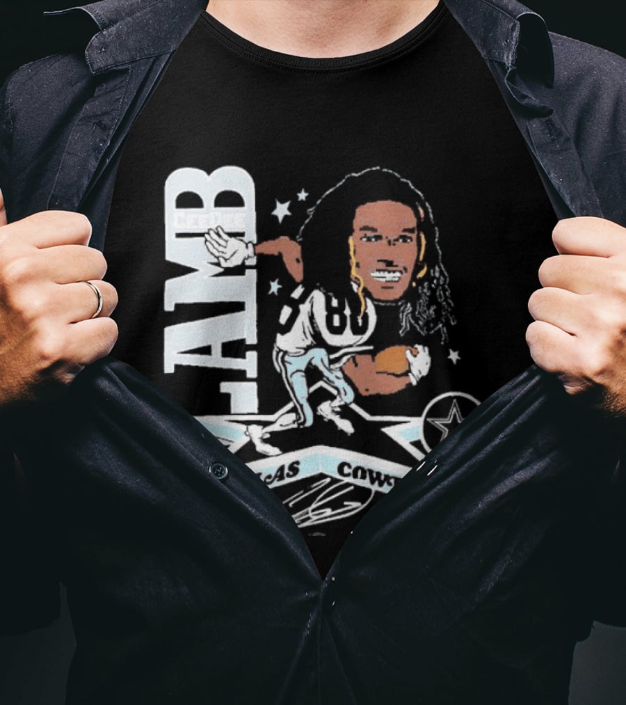 CeeDee Lamb Dallas Cowboys Star Caricature T-Shirt