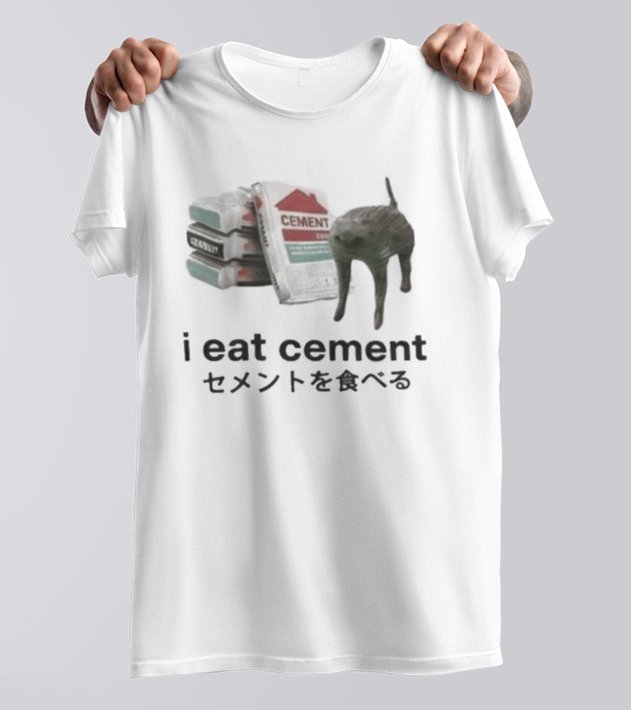 I Eat Cement Cat Meme T-Shirt