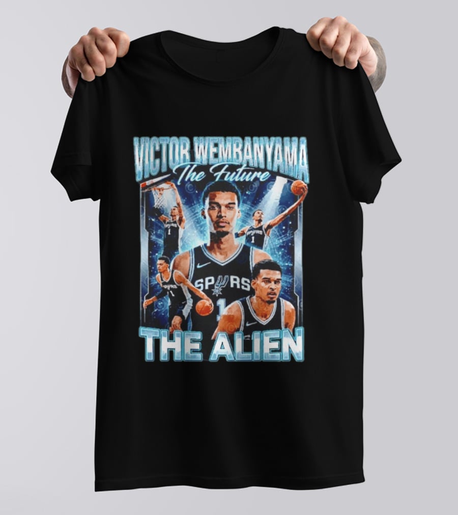 Victor Wembanyama The Future San Antonio Spurs The Alien Basketball Collage T-Shirt