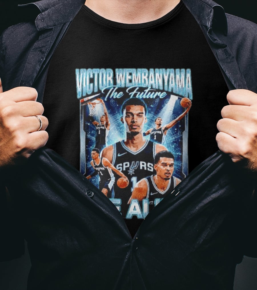 Victor Wembanyama The Future San Antonio Spurs The Alien Basketball Collage T-Shirt