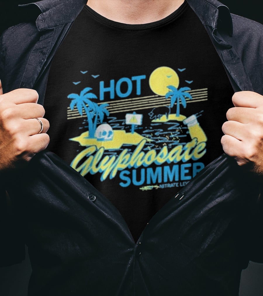 HOT Glyphosate Summer Saturate Levels Up Tropical Island Vibes T-Shirt